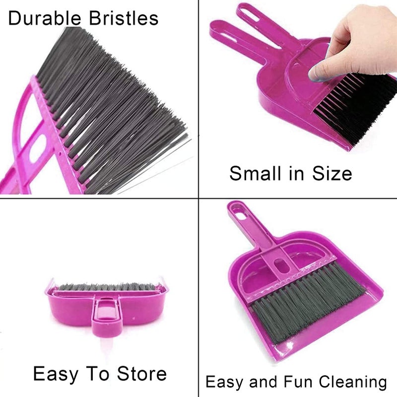 kathson Rabbit Litter Box Pet Toilet Cage Box Potty Trainer Corner with Small Animal Cage Cleaner Broom Brush Dustpan for Bunny Chinchilla Guinea Pig Ferret (Pink) - Image 5